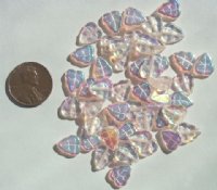 50 10x8mm Transparent Rose AB Leaf Beads